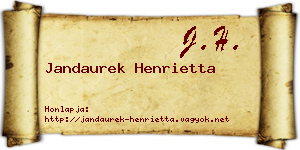 Jandaurek Henrietta névjegykártya